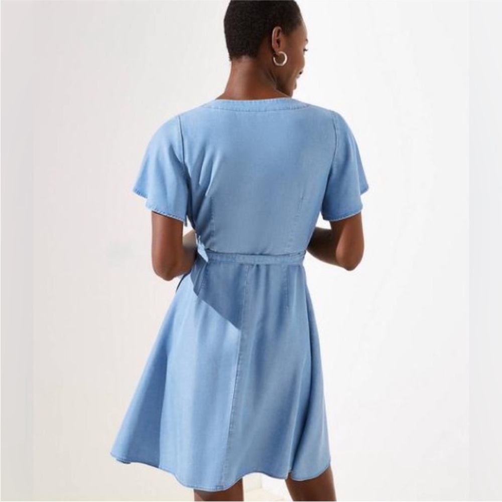 Loft Chambray Wrap Dress - Picture 3 of 6